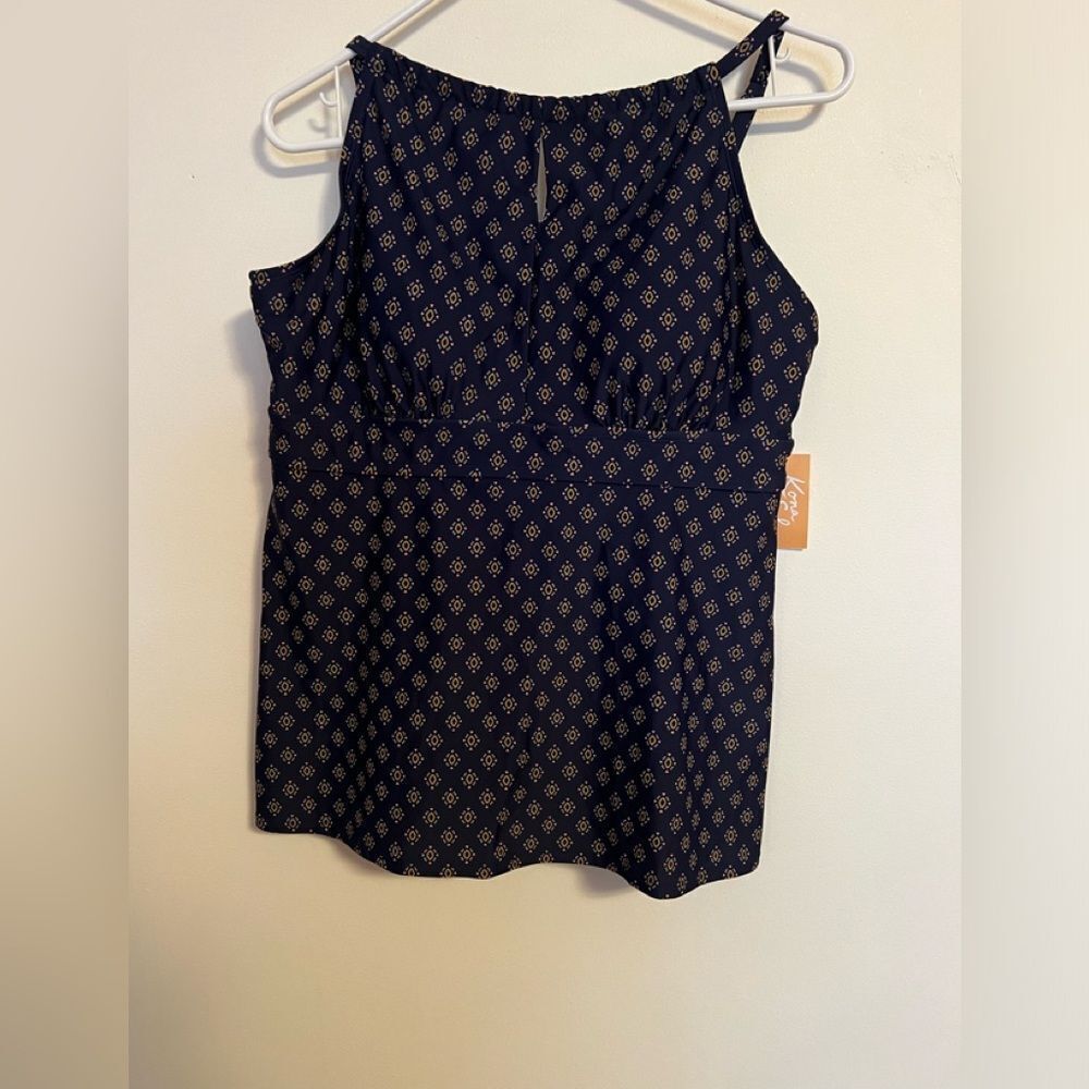 Navy Printed Women’s Swim Tankini Top